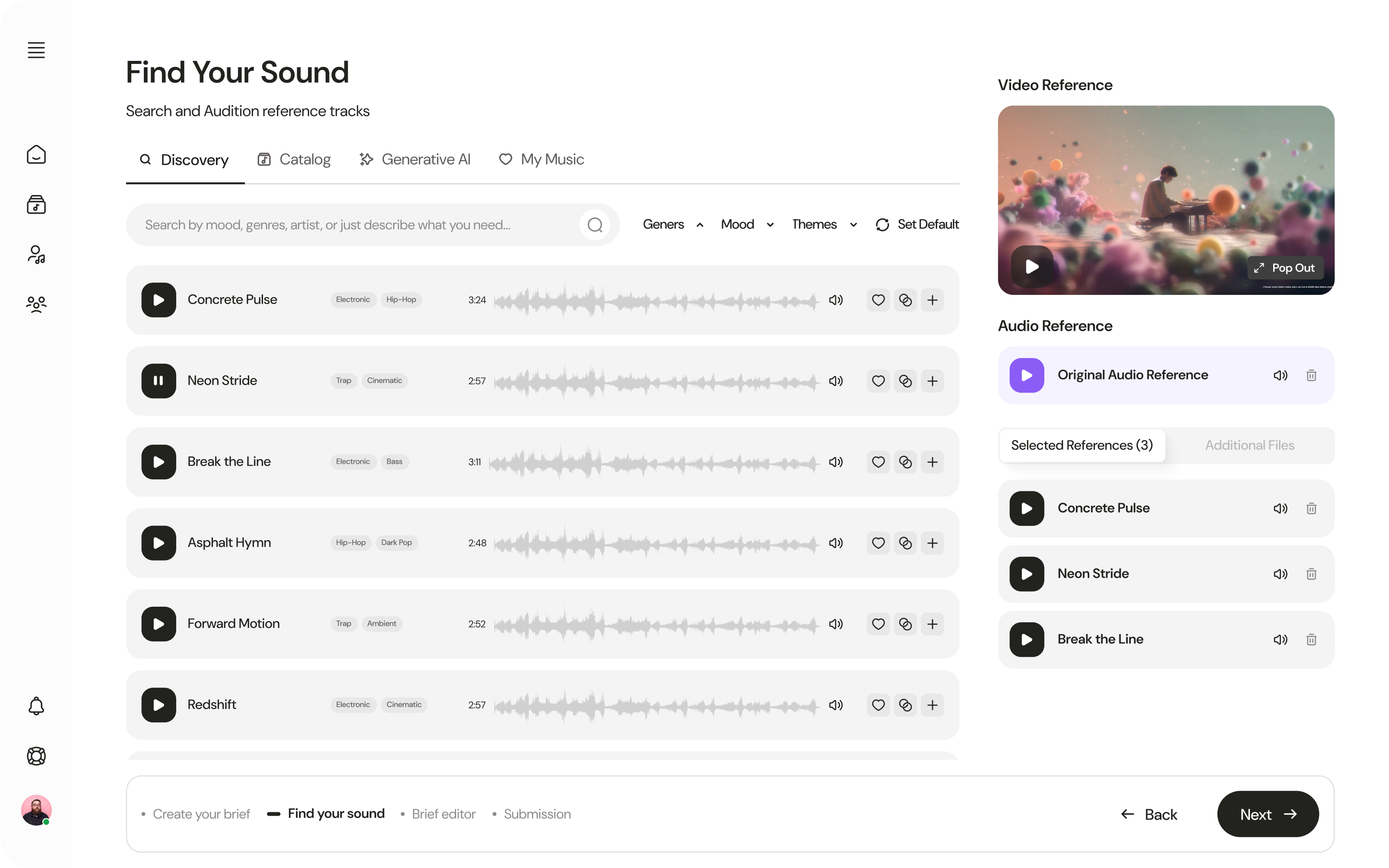 Screenshot of Sonic Match & Video Sync feature